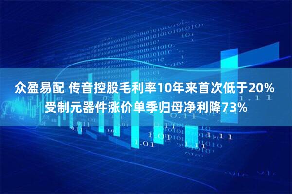 众盈易配 传音控股毛利率10年来首次低于20% 受制元器件涨价单季归母净利降73%